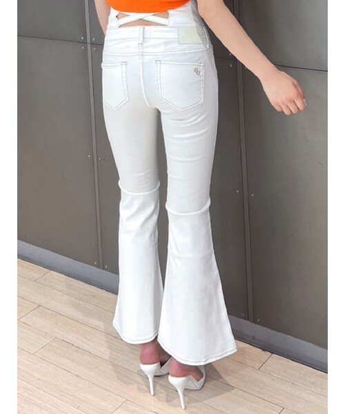 GYDA（ジェイダ）の「ハイウエストBACKクロスフレアパンツ