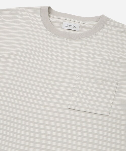 Saturdays NYC（サタデーズ ニューヨークシティ ）の「Multi Stripe Relax SS Tee（Tシャツ/カットソー・レディース・グレー/オリーブ・L/M/S/XL/XS）」の13枚目の写真