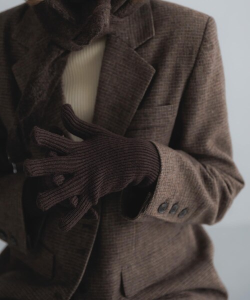 URBAN RESEARCH Sonny Label（アーバンリサーチサニーレーベル）の「畦編みニットグローブ（ベルト・レディース・エクリュ/グレー/ブラウン/ブルー・One）」の22枚目の写真