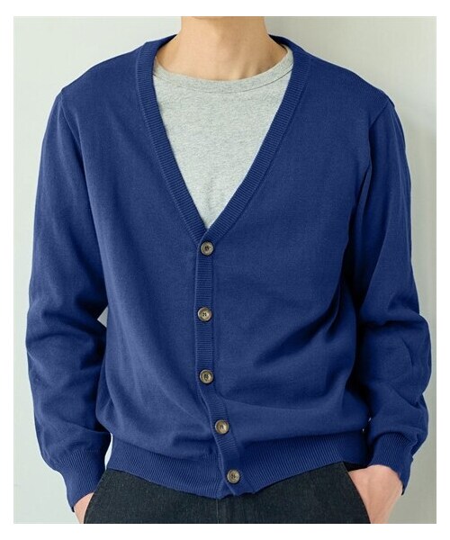 nissen（ニッセン）の「ニットカーディガン（カーディガン/ボレロ・メンズ・グリーン系/ネイビー/チャコール/黒/カーキ/グレージュ/ダークブルー・M/L/LL/3L/4L/5L/6L/8L/10L）」の7枚目の写真