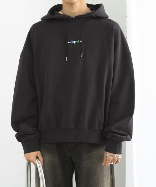 SENSE OF PLACE by URBAN RESEARCH（センスオブプレイスバイアーバンリサーチ）の「Gem Stone Cropped Hoodie（パーカー・メンズ・NAVY/BLACK/MINT・M/L）」の6枚目の写真