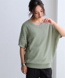 nissen | 綿１００％透かし編ドルマンニット＜大きいサイズ有＞(ニット/セーター)