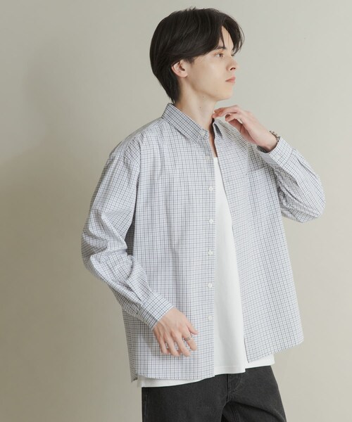 SENSE OF PLACE by URBAN RESEARCH(センスオブプレイスバイアーバンリサーチ)の「マイクログラフチェックロングスリーブシャツ(シャツ/ブラウス・メンズ・WHT×BLK/BLK×WHT/D.PPL×WHT・M/L)」の14枚目の写真