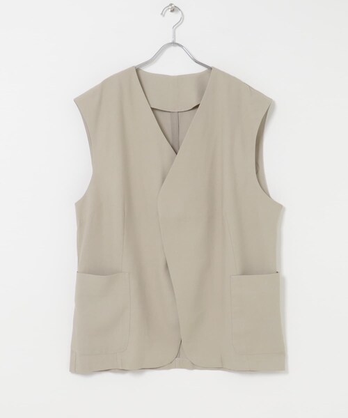 SENSE OF PLACE by URBAN RESEARCH(センスオブプレイスバイアーバンリサーチ)の「リネンブレンドノーカラーベスト(ベスト・メンズ・BLACK/BEIGE・M/L)」の14枚目の写真