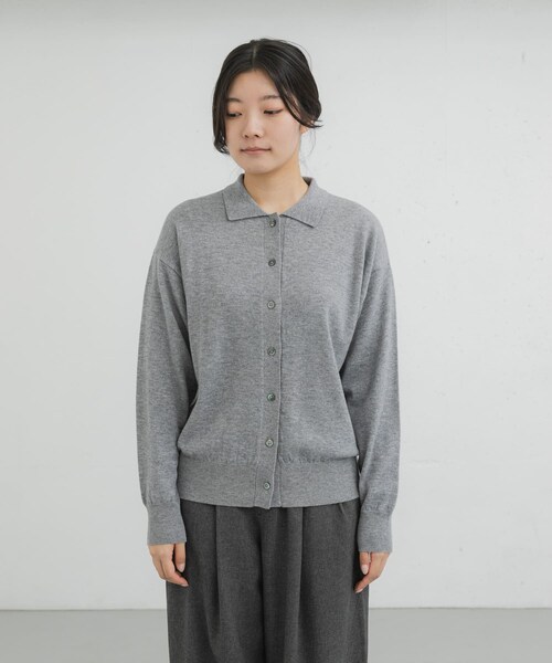 EKAL（エカル）の「ウールハイゲージニットカーディガン（カーディガン/ボレロ・レディース・ベージュ/モクグレー/ブラック・one）」の22枚目の写真