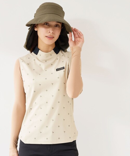 ROPE'（ロペ）の「クールマックスサッカー３ＷＡＹハット/UV・遮熱（ハット・レディース・ブラック/ホワイト/カーキ・F）」の10枚目の写真