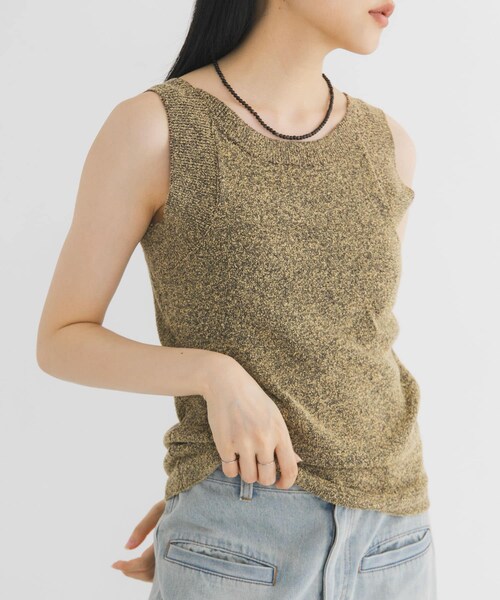 KBF(ケイビーエフ)の「2WAYニットタンクトップ(タンクトップ・レディース・BLACK/BROWN/BEIGE・One)」の14枚目の写真