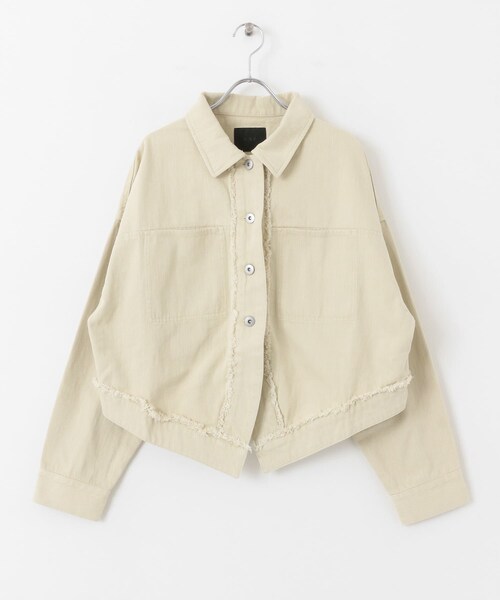 KBF（ケイビーエフ）の「フリンジカーブヘムジャケット（カバーオール・レディース・KHAKI/IVORY・one）」の11枚目の写真