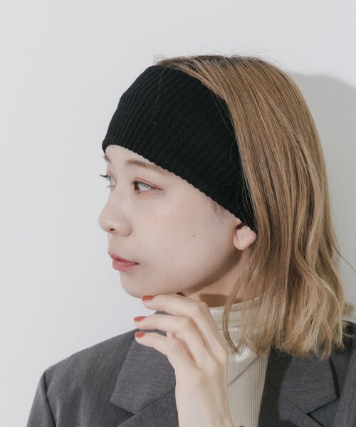 SMELLY（スメリー）の「リブニットワイドヘアバンド（ヘアバンド・レディース・BLK/DBR・-）」の6枚目の写真