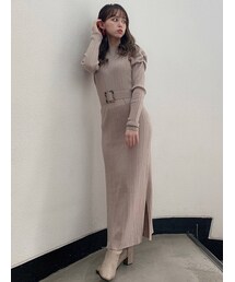 dazzlin | パワショルリブニットワンピース(ワンピース)