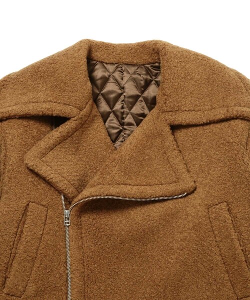ADAM ET ROPE'（アダムエロペ）の「［OUTER］BOA RIDERS JACKET UNISEX（ライダースジャケット・レディース・オフホワイト/ブラウン・38/40）」の22枚目の写真