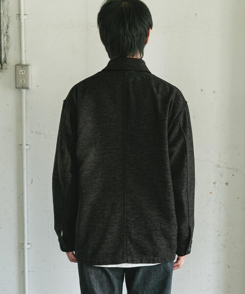URBAN RESEARCH DOORS(アーバンリサーチドアーズ)の「モールシャツジャケット(テーラードジャケット・メンズ・OLIVE/CHARCOAL・M/L)」の4枚目の写真
