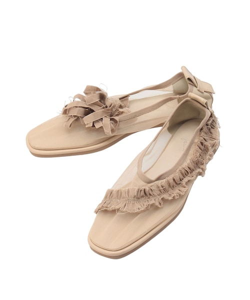 merry jenny（メリージェニー）の「アシメメッシュフラットshoes（バレエシューズ・レディース・ブラック/ベージュ・M/L）」の11枚目の写真