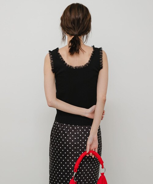 SENSE OF PLACE by URBAN RESEARCH（センスオブプレイスバイアーバンリサーチ）の「レースフリルタンクトップ（タンクトップ・レディース・OFF WHITE/BLACK・One）」の12枚目の写真