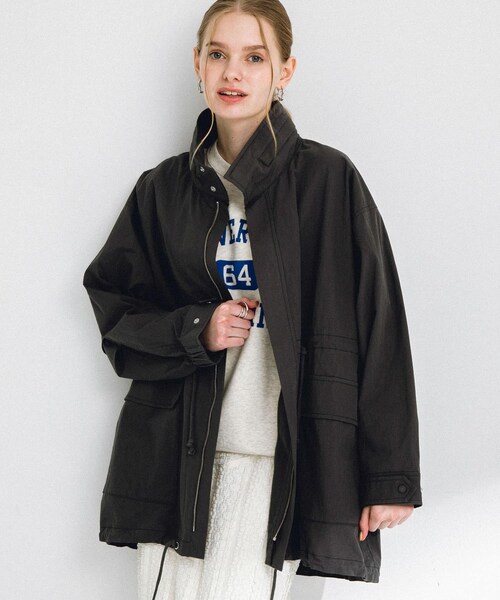 URBAN RESEARCH Sonny Label（アーバンリサーチサニーレーベル）の「ミリタリーナイロンブルゾン（ブルゾン・レディース・チャコール/アイボリー/カーキ・FREE）」の4枚目の写真