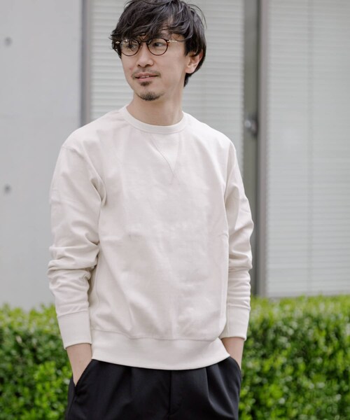 URBAN RESEARCH ROSSO（アーバンリサーチロッソ）の「ヘビー天竺リラックスカラープルオーバー∴（スウェット・メンズ・LEMON/BEIGE/LAVENDER/MINT・S/M/L/XL）」の6枚目の写真