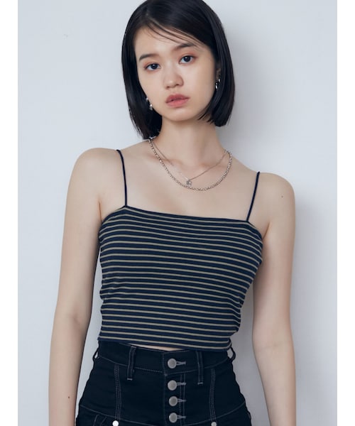 EMODA（エモダ）の「ボックスキャミソール（キャミソール・レディース・ホワイト/ブラック/ミントグリーン/ネイビー・F）」の12枚目の写真