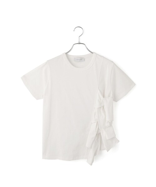 ADAM ET ROPE'(アダムエロペ)の「【サステナブル】リボンプルオーバー/接触冷感/UVカット/吸水速乾(Tシャツ/カットソー・レディース・ホワイト/ダークブラウン/サックス・F)」の21枚目の写真