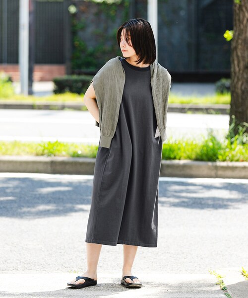 EKAL（エカル）の「製品染カットワンピース（ワンピース・レディース・グレージュ/ブラウン/グラファイト・one）」の18枚目の写真