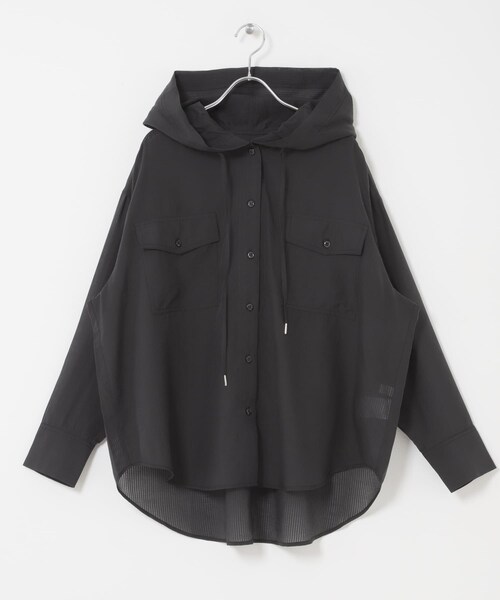 SENSE OF PLACE by URBAN RESEARCH（センスオブプレイスバイアーバンリサーチ）の「シアーフーディシャツ（シャツ/ブラウス・レディース・OFF WHITE/BLACK/YELLOW・One）」の17枚目の写真