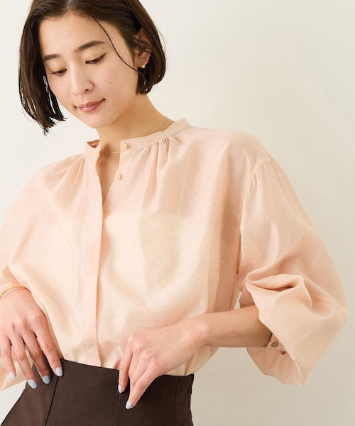 ROPE'(ロペ)の「キュプラシルクボリュームスリーブブラウス/イージーケア(シャツ/ブラウス・レディース・サックス/ピンク系・F)」の12枚目の写真