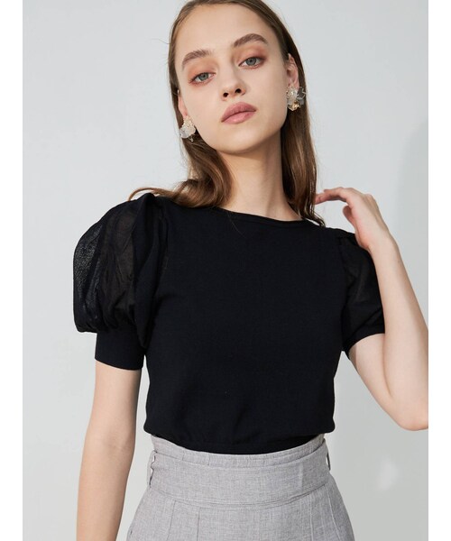 MERCURYDUO（マーキュリーデュオ）の「パワショルニットカーディガン（カーディガン/ボレロ・レディース・ベージュ/ブラック/オフホワイト・F）」の17枚目の写真