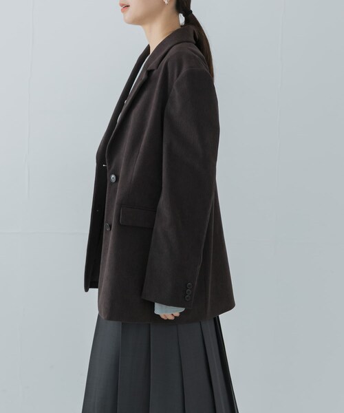 URBAN RESEARCH(アーバンリサーチ)の「トリコットコーデュロイジャケット(テーラードジャケット・レディース・BROWN/OFF WHITE・FREE)」の15枚目の写真