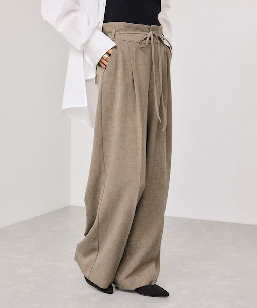 VIS（ビス）の「サマーツイードリボンベルトパンツ/UVケア・イージーケア（その他パンツ・レディース・チャコール/グレー/ベージュ系・M/S/SS）」の7枚目の写真