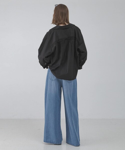 URBAN RESEARCH Sonny Label（アーバンリサーチサニーレーベル）の「ブロッキングレースコットンシャツジャケット（テーラードジャケット・レディース・キナリ/ブラック・Free）」の19枚目の写真