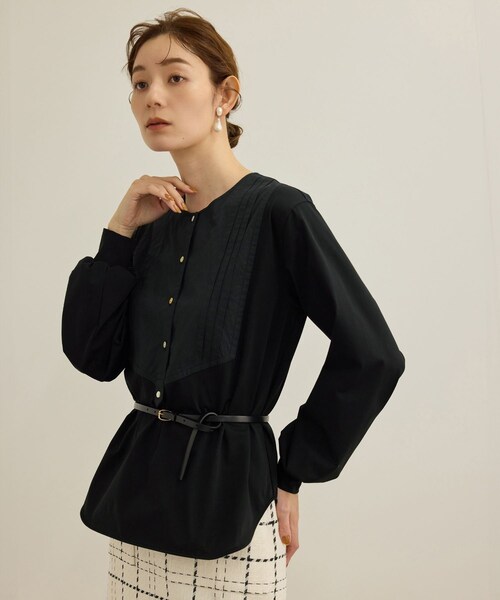 ROPE'(ロペ)の「【洗える】布帛コンビシャツカットソー(Tシャツ/カットソー・レディース・ブラック/ホワイト・F)」の3枚目の写真