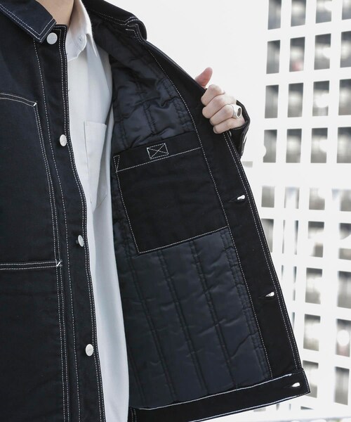 SENSE OF PLACE by URBAN RESEARCH（センスオブプレイスバイアーバンリサーチ）の「carhartt DOUBLE FRONT JACKET（カバーオール・メンズ・BEIGE/BLACK・M/L）」の12枚目の写真