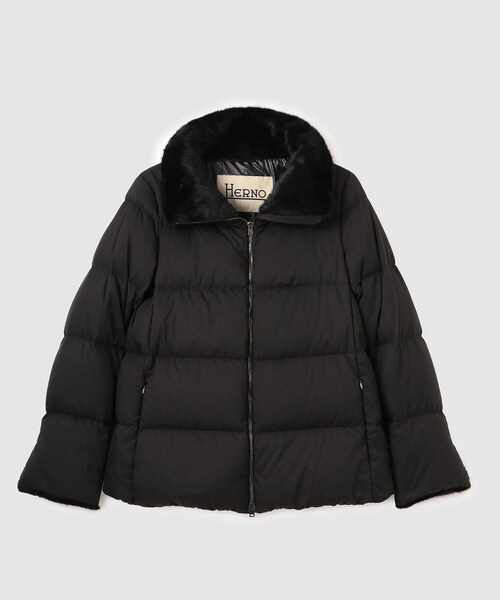 ROPE'（ロペ）の「【WEB限定/一部店舗限定】【HERNO(ヘルノ)】エコファーショート丈ダウンコート（ダウンジャケット/コート・レディース・ブラック/オフホワイト・M/S）」の16枚目の写真
