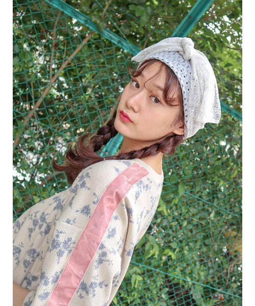 merry jenny（メリージェニー）の「チュールコンビヘアバンド（ヘアバンド・レディース・ブラック/アイスブルー/ベージュ・F）」の3枚目の写真