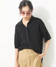 CHIC STYLE | 大きいサイズポロニットプルオーバーシックスタイル(ニット/セーター)