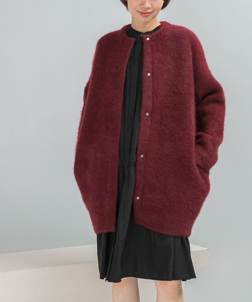 URBAN RESEARCH ROSSO（アーバンリサーチロッソ）の「ELENDEEK　CREW-NECK RACCOON MIX WCARDIGAN（カーディガン/ボレロ・レディース・BRD/L.YLW/BGE・1/2）」の17枚目の写真