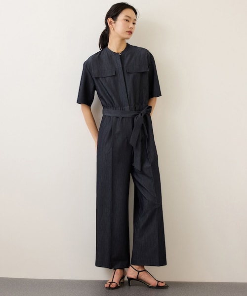 ROPE'(ロペ)の「デニムライクオールインワン/イージーケア(つなぎ/オールインワン・レディース・ネイビー・F)」の3枚目の写真
