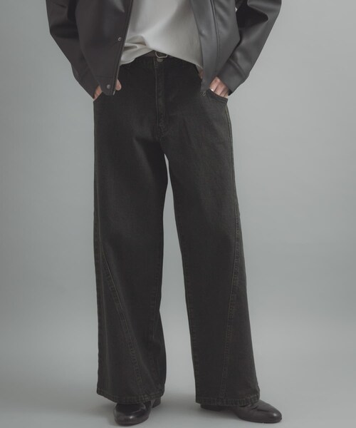SENSE OF PLACE by URBAN RESEARCH（センスオブプレイスバイアーバンリサーチ）の「『ユニセックス』ケミカルバギーワイドデニムパンツ（デニムパンツ・メンズ・BLACK/NAVY/INDIGO・M/L）」の8枚目の写真