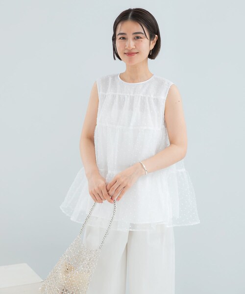 URBAN RESEARCH ROSSO（アーバンリサーチロッソ）の「シアードットティアードブラウス（シャツ/ブラウス・レディース・NAVY/WHITE・Free）」の9枚目の写真