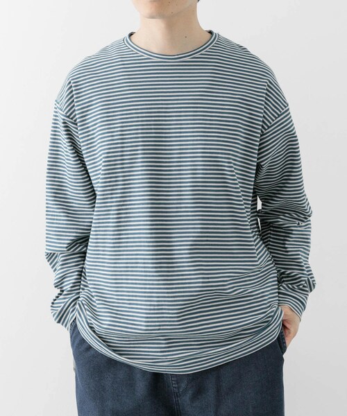 ITEMS URBANRESEARCH（アイテムズ アーバンリサーチ）の「天竺ボーダーロングスリーブカットソー（Tシャツ/カットソー・メンズ・BLU/BRN/CHA・M/L）」の7枚目の写真