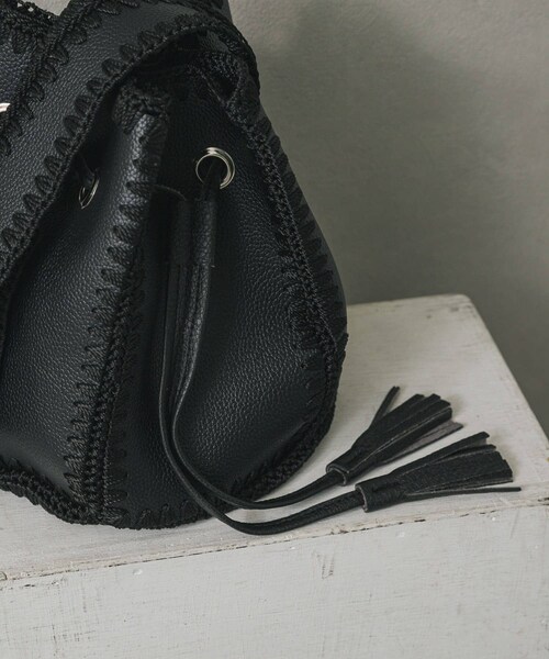 SENSE OF PLACE by URBAN RESEARCH（センスオブプレイスバイアーバンリサーチ）の「エンブロイダリーキンチャクバッグ（その他雑貨・レディース・BLACK/BROWN・one）」の7枚目の写真