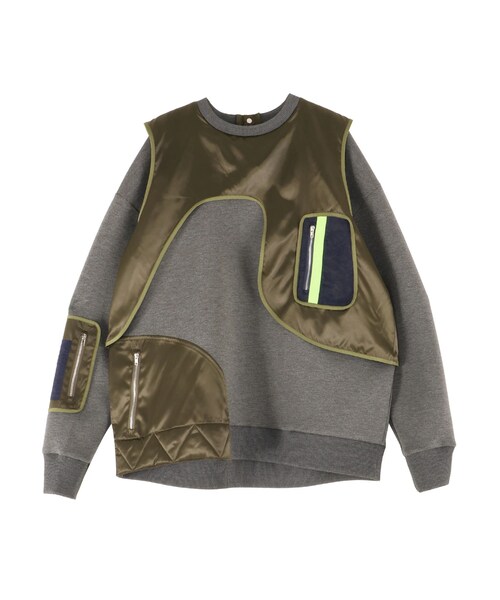 UN3D.(アンスリード)の「MA-1 VEST DOCKING SWEAT(スウェット・レディース・ブラック/ミックス・36/38)」の3枚目の写真