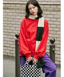 jouetie | バックサテンロゴプルオーバー(スウェット)