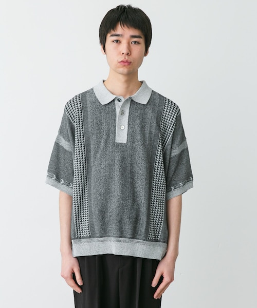 URBAN RESEARCH DOORS（アーバンリサーチドアーズ）の「YASHIKI　AOTSUYU KNIT POLO（ポロシャツ・メンズ・M.GRAY/BROWN/BLACK・1/2）」の9枚目の写真