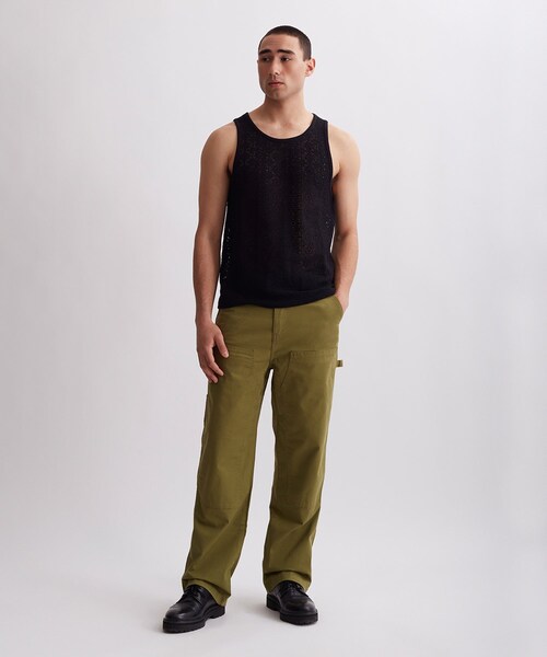 Saturdays NYC(サタデーズ ニューヨークシティ )の「Gabriel Cotton Mesh Tank(タンクトップ・メンズ・オフホワイト/ブラック・L/M/S/XS/XL)」の20枚目の写真