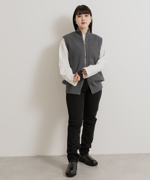 THE GOODLAND MARKET（ザグッドランドマーケット）の「米富繊維　MERCERIZED COTTON RIB VEST（ベスト・メンズ・40IVORY/12GRAY/24ORANGE・1/3）」の20枚目の写真