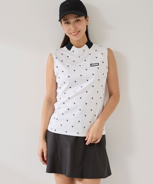 ROPE'（ロペ）の「小紋総柄プリントノースリーブプルオーバー/UV・接触冷感（Tシャツ/カットソー・レディース・ブラック/ホワイト/ベージュ・L/M/S）」の20枚目の写真