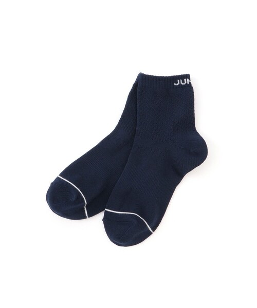 ROPE'（ロペ）の「ロゴ×透かし柄ミディ丈ソックス（ソックス/靴下・レディース・ブラック/ホワイト/ネイビー・F）」の3枚目の写真