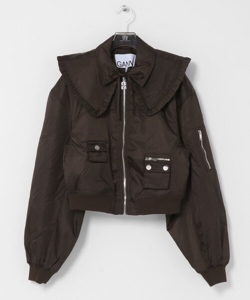URBAN RESEARCH（アーバンリサーチ）の「GANNI　DUCHESSE NYLON BOMBER JACKET（その他アウター・レディース・DEMITASSE・36）」の3枚目の写真
