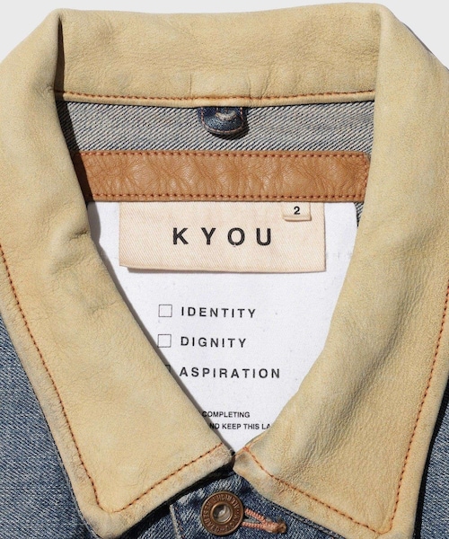 ADAM ET ROPE'(アダムエロペ)の「【KYOU/キョウ】ROEBUCK LEATHER Type-50s Jacket Different Edition(デニムジャケット・メンズ・ブラウン/ブルー系・1/2/3)」の17枚目の写真