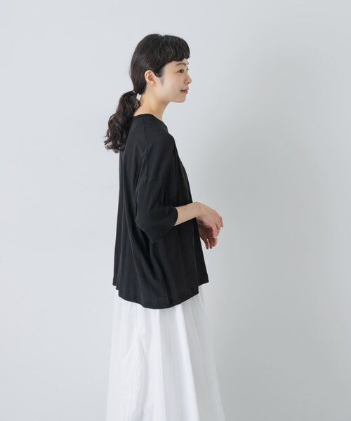 かぐれ（カグレ）の「ハイツイストコットン半袖Tシャツ（Tシャツ/カットソー・レディース・OFF/BLACK/CHARCOAL・Free）」の15枚目の写真